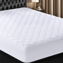 Utopia Bedding Quilted Fitted Mattress Pad, Full Size, Elastic Fitted Mattress Topper Protector and Cover Stretches up to 16 Inches Deep, Machine Wash