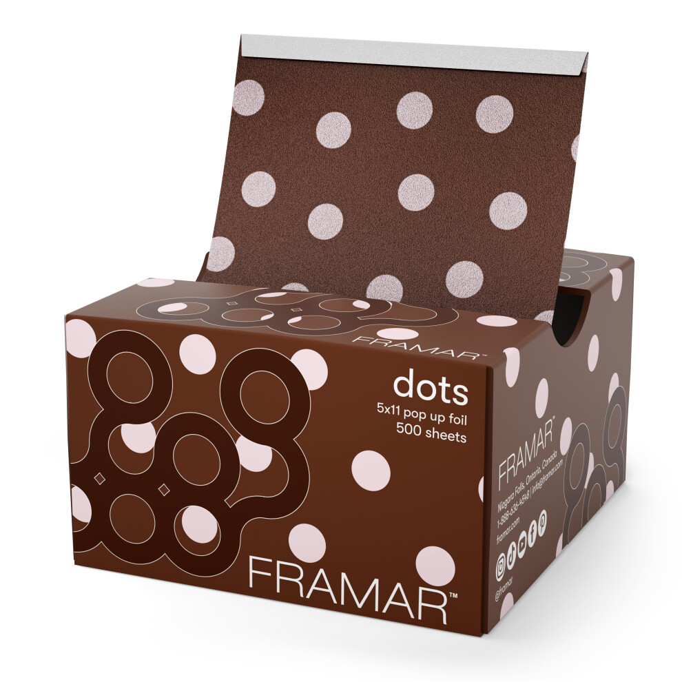 Framar Chocolate Polka Dots Hair Foils For Highlighting - Pop Up Hair Foil For Hair Highlighting, Highlight Foils For Hair, Salon Foils For Hair Styli