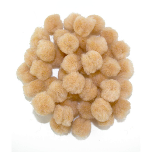2 Inch Beige Knutsel Pom Poms 25 Stuks