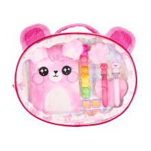 VOTUM Fuzzy Bear Kantoor Gift Set voor Kinderen - Pluche Notitieboek, Stapelbare Markers, Klikpennen, Plaknotities & Gum
