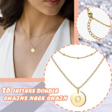 Collar con inicial para mujeres y hombres con dije de letra y
