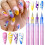 Kit para prática de unhas acrílicas com pincéis e ferramentas. 6