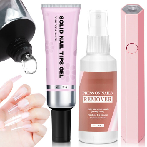 Set di strumenti per unghie con colla per patch in gel e solvente 60 ml 1