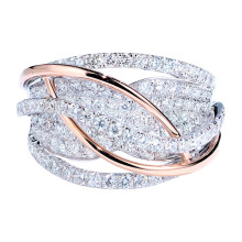 Women's Twisted Rhinestone Wedding Ring with Contrast Color