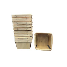 Houten Pint Berry Cadeaubox Mandjes voor Fruit of Kunst, Hobby en Woondecoratie Vierkant Geventileerd (10)