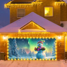 Christmas garage door banner outdoor mural 7x16 ft