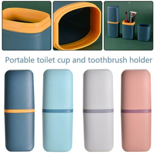 Toothbrush and Toothpaste Holder Case Portable White 2