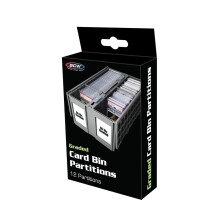 BCW Collectible Graded Card Bin Partition - Gray Dividers | Organize Trading Card Collection | Adhesive Label-Friendly