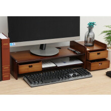 Bamboo Monitor Stand 2-Tier with Drawer