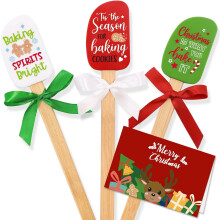 Christmas Silicone Spatulas with Bamboo Handle 3-Pack