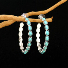 Turquoise druppelvormige oorknopjes voor dames, vintage stijl, 1 paar