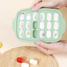 Moule à glaçons en silicone multi-compartiments, vert, pour aliments destinés à la poussée dentaire de bébé. Moule à glaçons pour purée