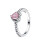 Anillo de plata de ley 925 con corazón rosa y circonita. 3