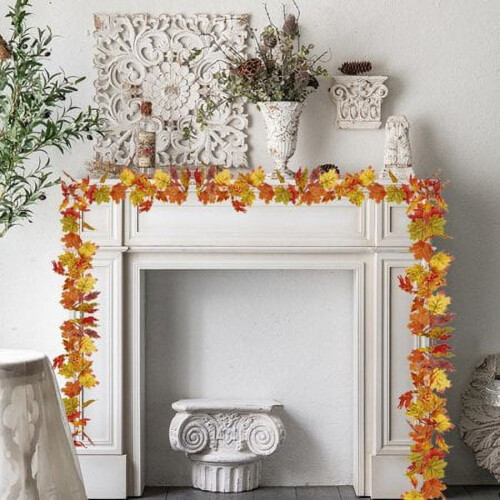 Artificial Maple Leaf Garland Fall Thanksgiving Decor 2