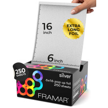 Framar 6x16 Extra Large Silver Foil per Colpi di Luce - Pop Up Foil per Capelli