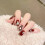 Christmas Press On Nails Red White Stripe Snowflake Glossy 4