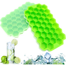 Silicone Ice Cube Tray with Lid 74-Cube Stackable