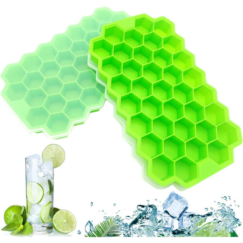 Silicone Ice Cube Tray with Lid 74-Cube Stackable