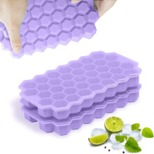 Silicone Ice Cube Tray with Lid 74-Cube Stackable
