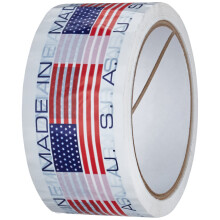 3M - Cinta de Sellado de Cartones Impresa 371 - 2 in. x 55 yds. con Letras Rojas y Azules Made in USA