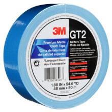 3M Premium Mattes Gaffertape GT2, 2" x 164 ft (48 mm x 50 m), 11 mil, Fluorescent Blau