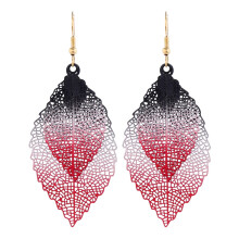 Pendientes colgantes de hojas bohemias para mujer, multicolor