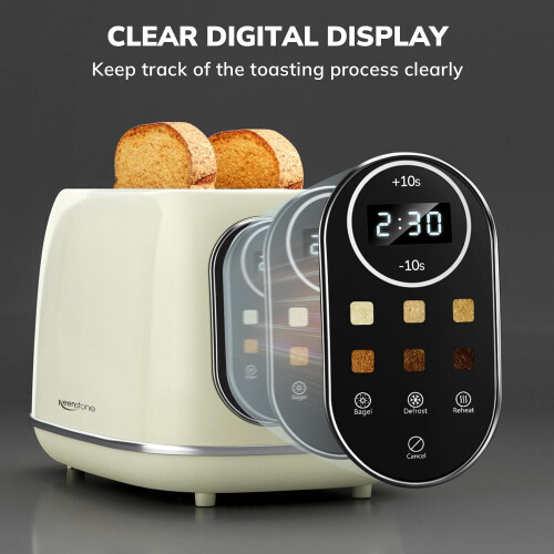 Retro Toaster Stainless Steel 2-Slice Extra Wide Slots 1
