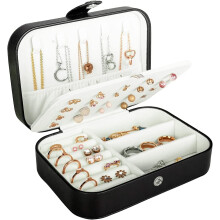 Jewelry Box PU Leather Double Layer Black