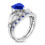 Sapphire Claddagh ring set heart cut 3.50 ct tw 2