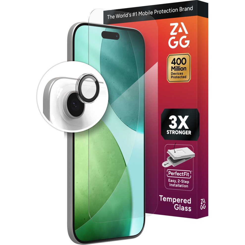 Zagg Glass+ Screen & Camera Lens Protection For Iphone Air - Impact & Shatter Protection, Full Coverage Scratch & Smudge-Resistant Tempered Glass, Ant 840390363053
