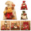 Christmas drawstring bag linen 28x20 cm red 7