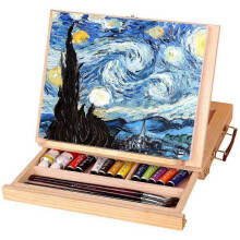 Chevalet de table d'artiste, chevalet en bois pliable et réglable, chevalet d'artiste multifonctionnel, coffret chevalet de table porta