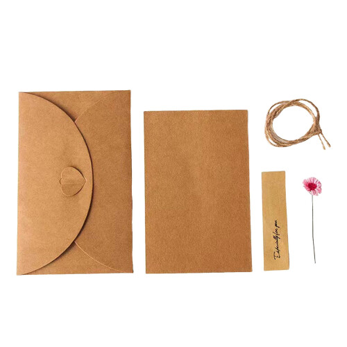 Valentine's Day cards with envelopes, dried flowers