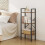 Ladder Shelf Metal Frame Rustic Brown 3 Tier 7