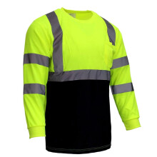XIAKE RT003 Sicherheitshemden für Herren, reflektierende, hohe Sichtbarkeit, gelb, 4X-Large