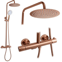 Set Doccia Da Incasso Con Termostatato Drop Brush Copper
