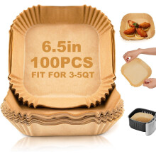 Air Fryer Paper Liners 6.5 Inch Square 100 pcs