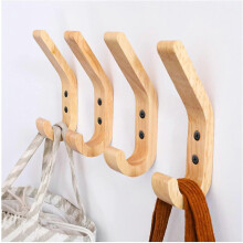 Lot de 4 patères en forme de J de 155 mm, crochets porte-serviettes muraux améliorés, chêne de qualité supérieure, surface polie à la m