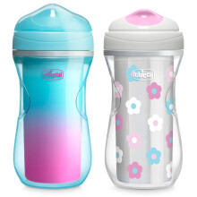 Chicco Dubbelwandige Geïsoleerde Sippy Cup met Bijtbestendig Tuitje en Lekvrije Deksel 9oz