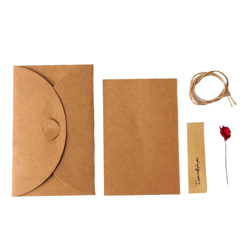 Valentine's Day cards with envelopes, dried flowers
