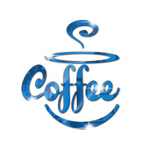 Akryl spejlklistermærker Kaffekop Restaurantdekorationsklistermærker Kaffekop spejlklistermærker Dekoration