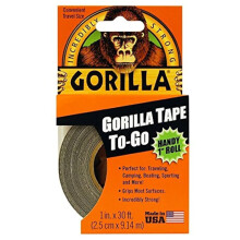 Gorilla 6100101-9 Duct Tape to-Go, 1" x 10 yd, Black, (Pack of 9), 9-Pack, 3 Count