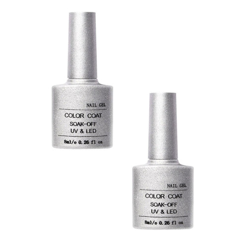 Selvlysende neglegel topcoat 8 ml 2-pak