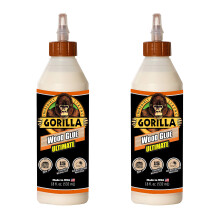Gorilla Ultimate Waterproof Wood Glue, 18 Oz, Natuurlijke Houtkleur, (Verpakking van 2)