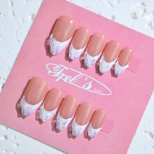Almond Press-On Nails Light Affection S Set