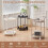WSYW Side Table with Wheels White 2-Tier Waterproof 4