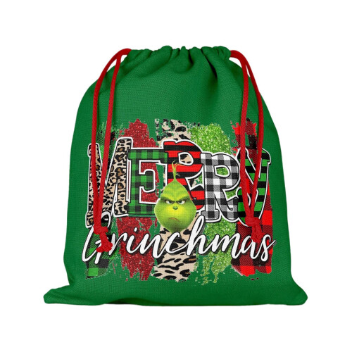 Christmas sack canvas drawstring gift bag large