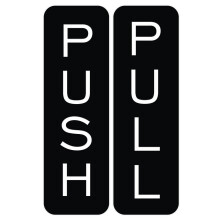 Panneau de porte Push Pull Vertical (Noir) - Petit
