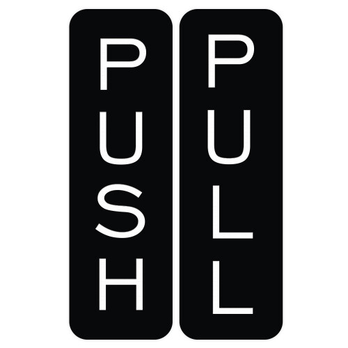 Panneau de porte Push Pull Vertical (Noir) - Petit