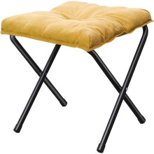 Foldable Ottoman Foot Rest Yellow Upholstered 1 Pc